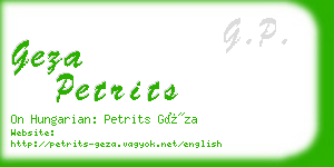 geza petrits business card